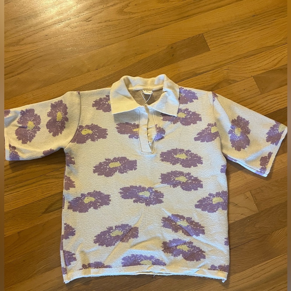 Short Sleeve Polo Sweater